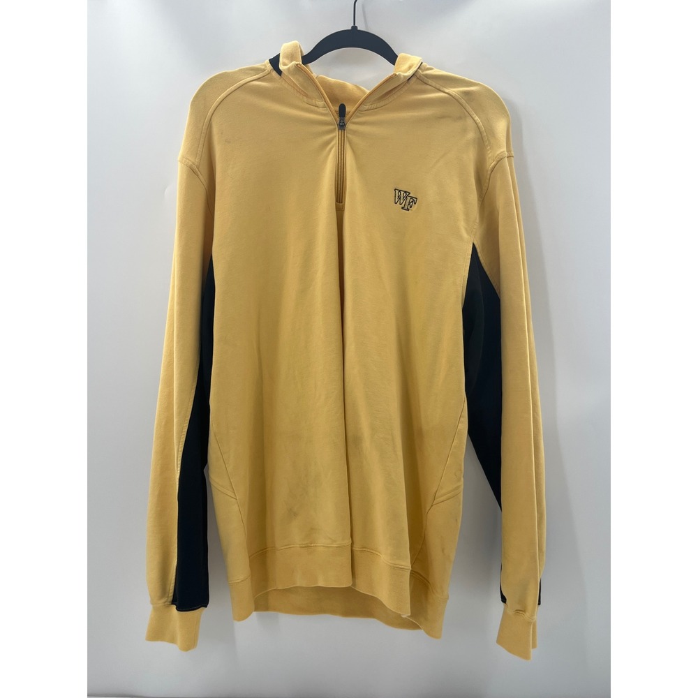 Cutter & Buck Mens Wake Forest WF Quarter Zip Pullover Sweatshirt Yellow Large